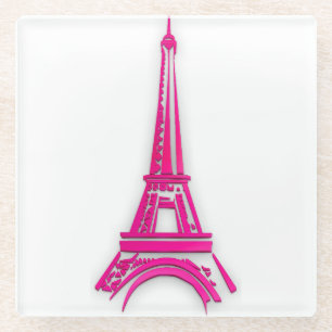 Posavasos De Vidrio 3 d Torre Eiffel, Francia clipart