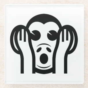 Posavasos De Vidrio 3 Monos Sabios Kikazaru 聞 か ざ る NO Oír Emoji Mal