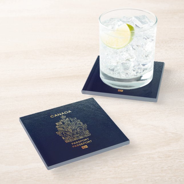 Posavasos De Vidrio [400] Cobertura de pasaporte canadiense (Angular)