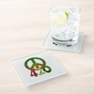 Posavasos De Vidrio 4 20 Paz