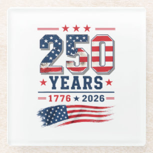 Posavasos De Vidrio 4 de julio bandera de Estados Unidos patriótica 25