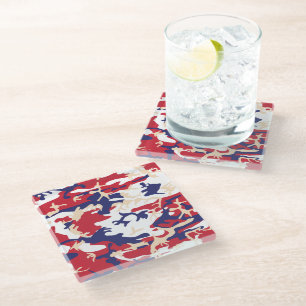 Posavasos De Vidrio 4 de julio, Día de la Independencia, beige de camu