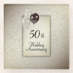 Posavasos De Vidrio 50.º Aniversario Boda