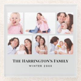 Posavasos De Vidrio 6 secciones Personalizado foto marcos grises Minim