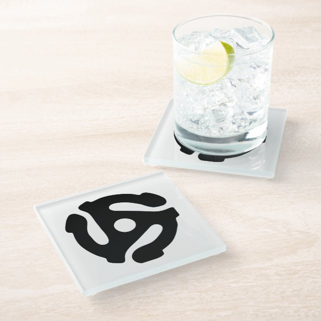 Posavasos De Vidrio 7 pulgadas adaptador de vinilo de 45 rpm inserte l (Angular)