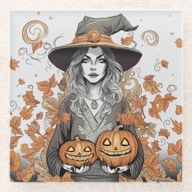 Posavasos De Vidrio A witch's love (Anverso)