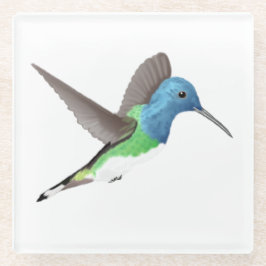 Posavasos De Vidrio Abandonar a Jacobin Hummingbird - transparente.