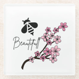 Posavasos De Vidrio abeja hermosa