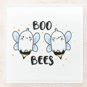 Posavasos De Vidrio Abejas fantasmales lindas - Halloween divertido so