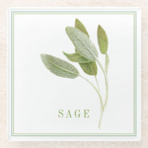 Posavasos De Vidrio Abertura de bebida de vidrio FRESH SAGE