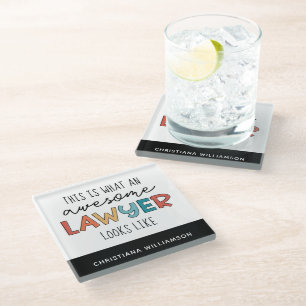Posavasos De Vidrio Abogado personalizado Abogado Abogado alucinan