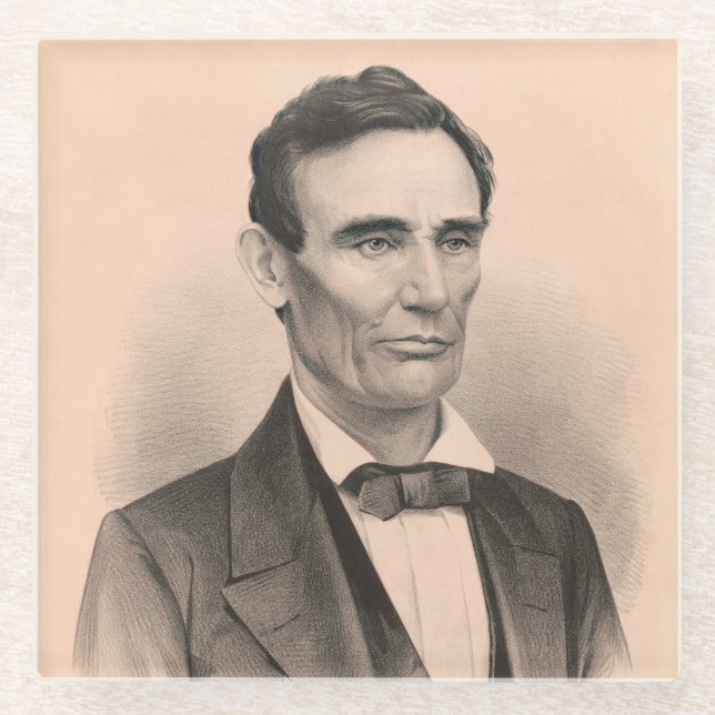 Posavasos De Vidrio Abraham Lincoln Eligió al Presidente 1860 (Anverso)