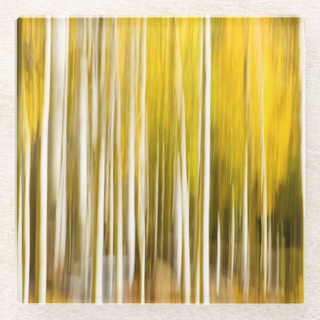 Posavasos De Vidrio Abstract Aspens (Anverso)