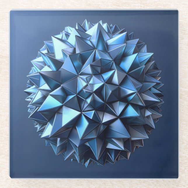 Posavasos De Vidrio abstract ball of irregular pyramides  (Anverso)