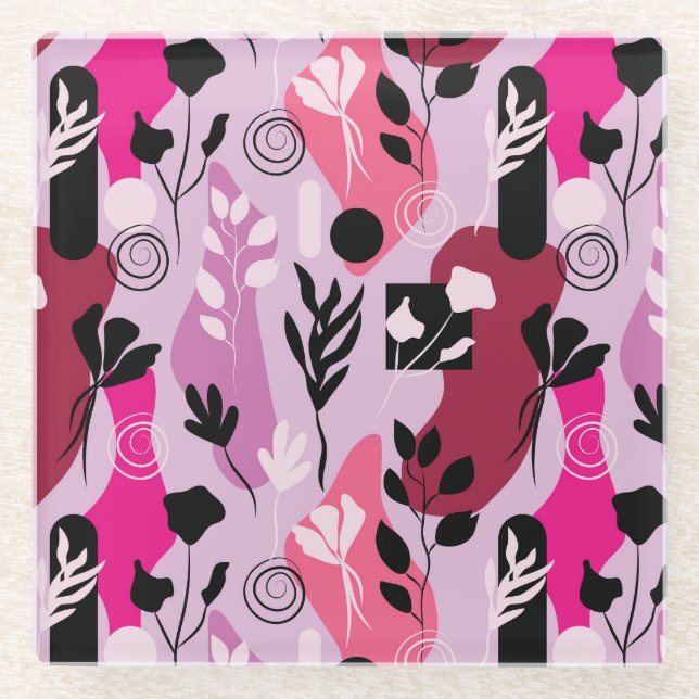 Posavasos De Vidrio Abstract Botanics (Anverso)