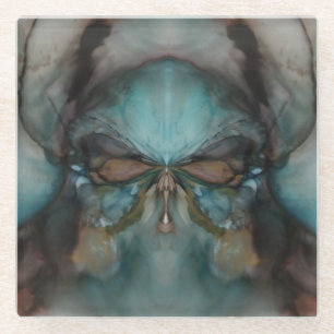 Posavasos De Vidrio Abstract Design Scary Viking Mask