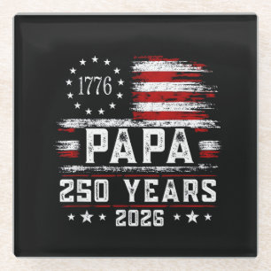 Posavasos De Vidrio Abuelo Americano Bandera 250 Años 4 de Julio Gran