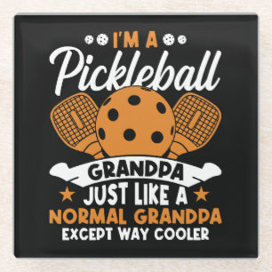 Posavasos De Vidrio Abuelo Jugador Genial de Pickleball