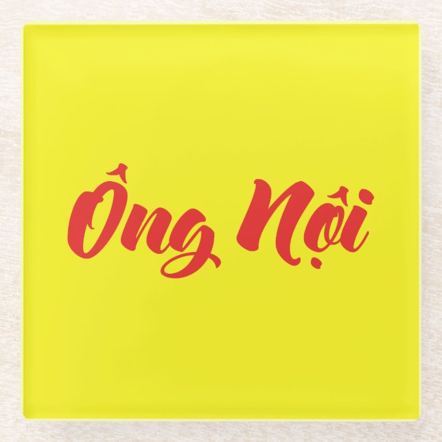 Posavasos De Vidrio Abuelo vietnamita (paternal) - Ông Noi (Anverso)