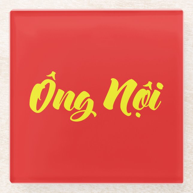 Posavasos De Vidrio Abuelo vietnamita (paternal) - Ông Noi (Anverso)