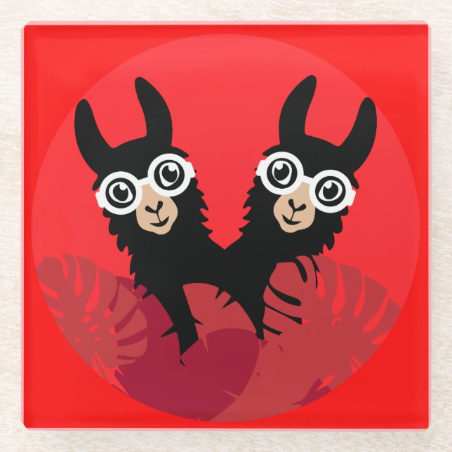 Posavasos De Vidrio Accesorios de la flema llamada alpaca (Anverso)