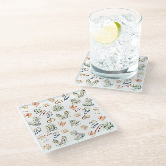 Posavasos De Vidrio Accesorios De Novias De Tendencia Para Boda (Angular)