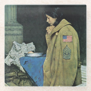 Posavasos De Vidrio Acción de gracias del refugiado