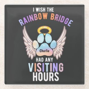 Posavasos De Vidrio Acuarela Cute Mascota Paw Perro Gato Alas conmemor