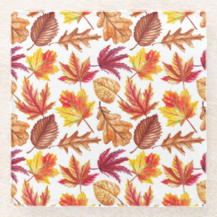 Posavasos De Vidrio Acuarela de otoño de composición botánica, perfect