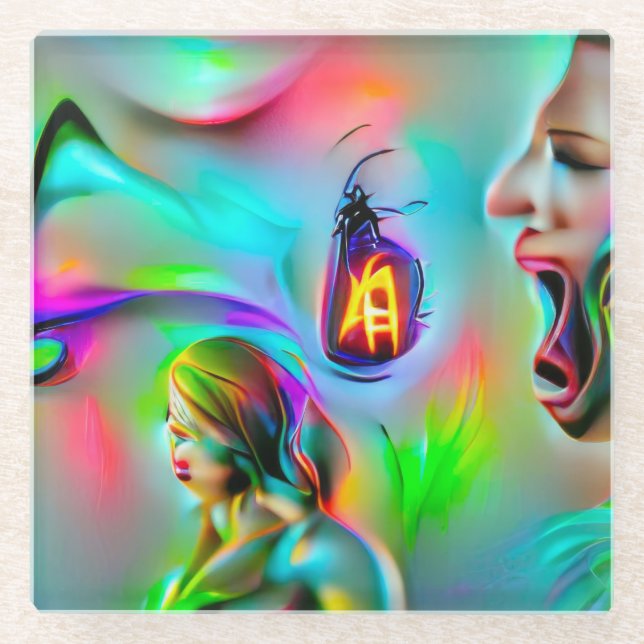 Posavasos De Vidrio Acusticofobia (Anverso)