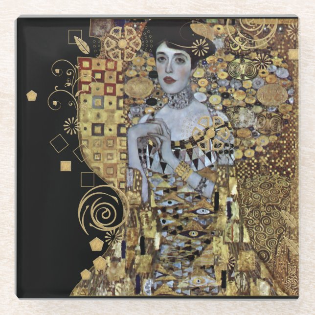 Posavasos De Vidrio Adele Klimt Coaster (Anverso)