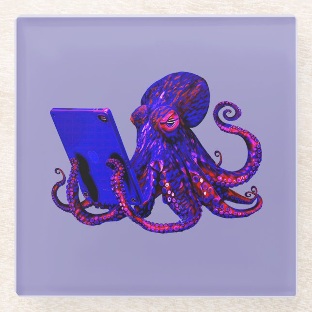 Posavasos De Vidrio Adicción a Internet (Anverso)