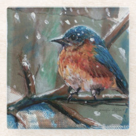 Posavasos De Vidrio Adorable Little Eastern Bluebird