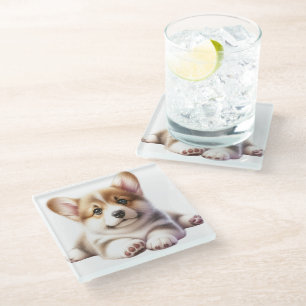 POSAVASOS DE VIDRIO ADORABLE PEMBROKE WELSH CORGI DOG