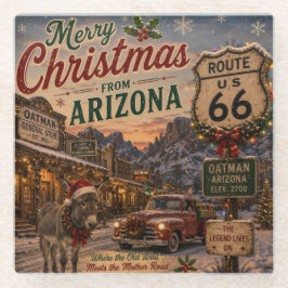 Posavasos De Vidrio Adorno de bebida navideña Oatman Arizona