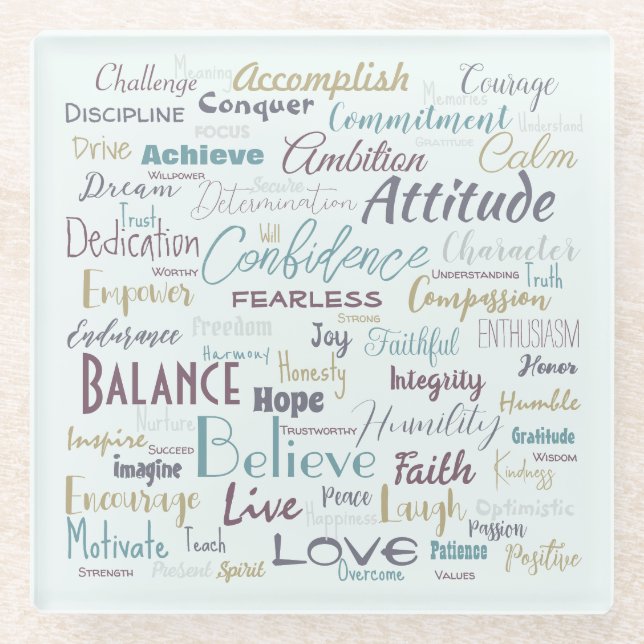 Posavasos De Vidrio Affirmations   (Anverso)