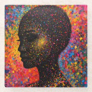 Posavasos De Vidrio Afro Nebula Whisper – Celebración de la Historia N