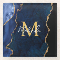 Agante de mármol azul y oro de la marina