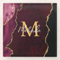 Agante de mármol rojo y oro