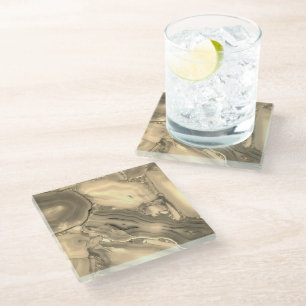 Posavasos De Vidrio Ágata Marrón