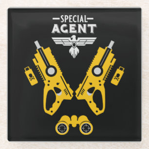 Posavasos De Vidrio Agente especial Kid