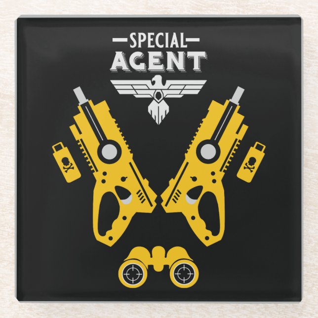 Posavasos De Vidrio Agente especial Kid (Anverso)