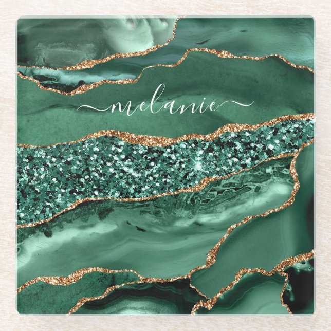 Posavasos De Vidrio Agitar nombre personalizado de la montaña cubeta d (Anverso)