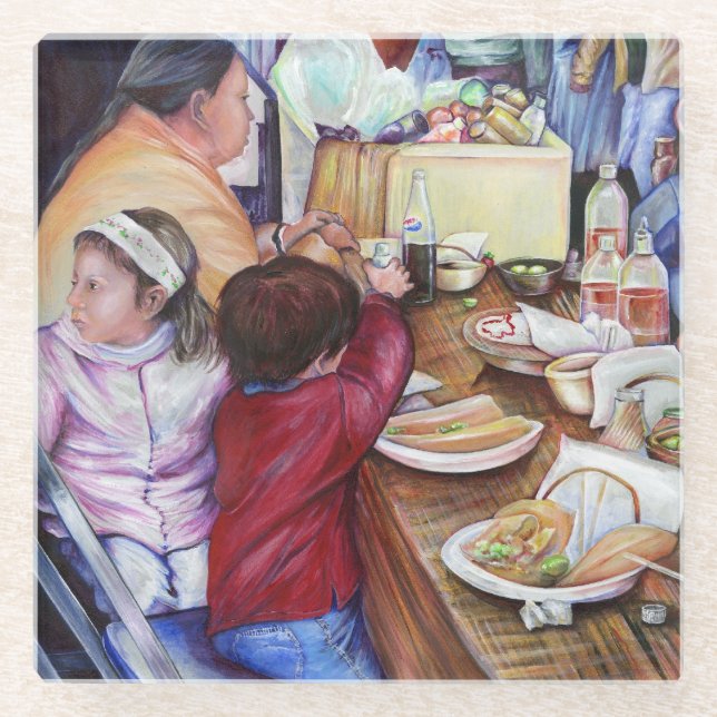 Posavasos De Vidrio Agradable Picnic, México (Anverso)