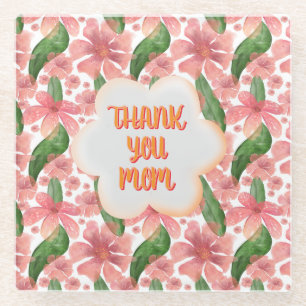 Posavasos De Vidrio Agradecimiento personalizado y personalizado a Mam