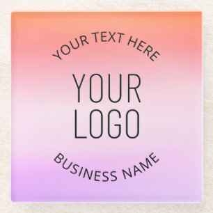 Posavasos De Vidrio Agrega tu logo Colores gradientes de puesta de s