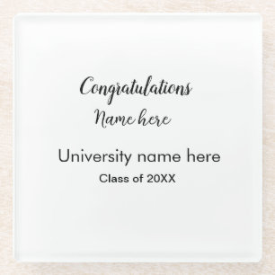 Posavasos De Vidrio agregar texto simple graduado agregar nombre escol