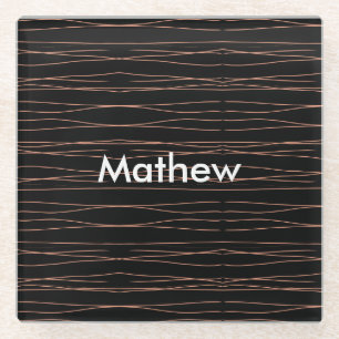 Posavasos De Vidrio Agregar tu nombre letra hombre monograma simple mi