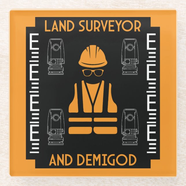 Posavasos De Vidrio agrimensores terrestres (Anverso)