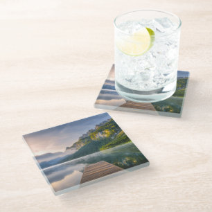 Posavasos De Vidrio Agua Lago alpino de Azure, Austria